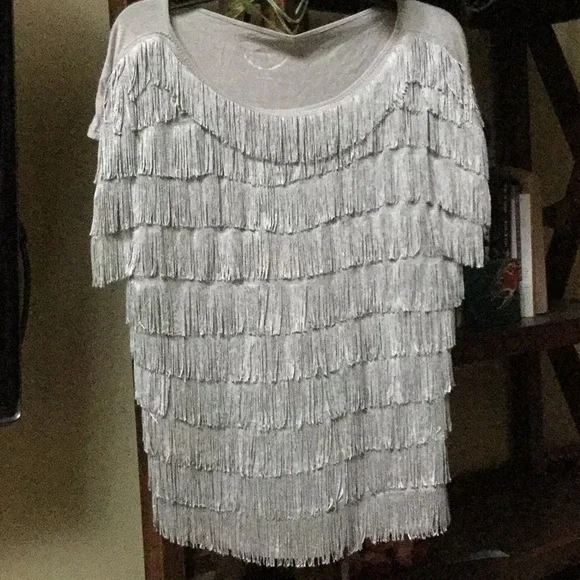 INC fringe shirt cowgirl boho chic rodeo queen farmer’s market Easter brunch - Picture 1 of 8